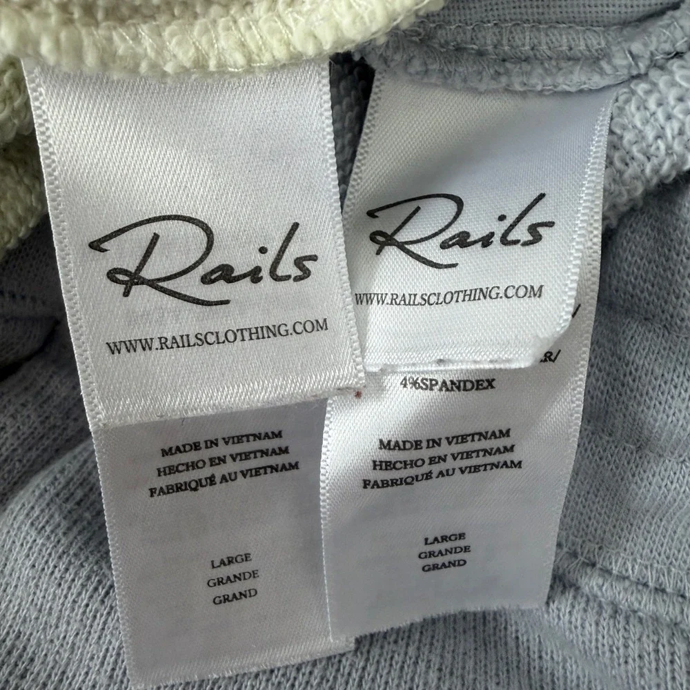 Rails Reeves & Kingston Sweatshirt Sweatpants Set Blue Mint Dip Dye L